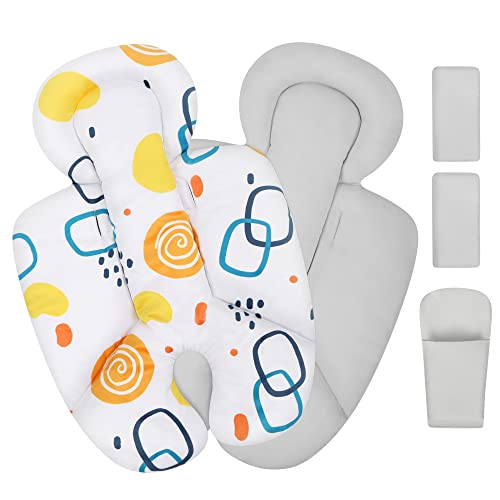 Image of Minne Baby Infant Insert, Compatible with 4Moms RockaRoo and MamaRoo, Includes 3 Strap Pad, Breathable Mesh Fabric, Plush Soft Newborn Insert with Head and Body Support