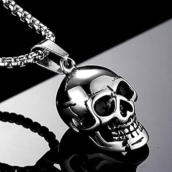 ShiQiao Spl Skull Pendant Necklace Gothic Halloween Accessories for Women Men Punk Accessories for Boys Christmas Birthday Gifts for Boys