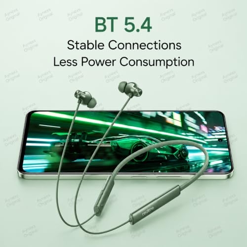 Image of Compatible with Realme 3 Neo Wireless Bluetooth Neckband with Deep Bass Driver, Long Battery Backup, Fast Charging Support, HD Mic for Clear Calls, Lightweight (Green)