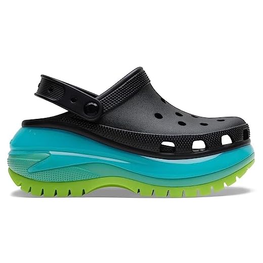 Sandália crocs classic mega crush clog black/multi - 35