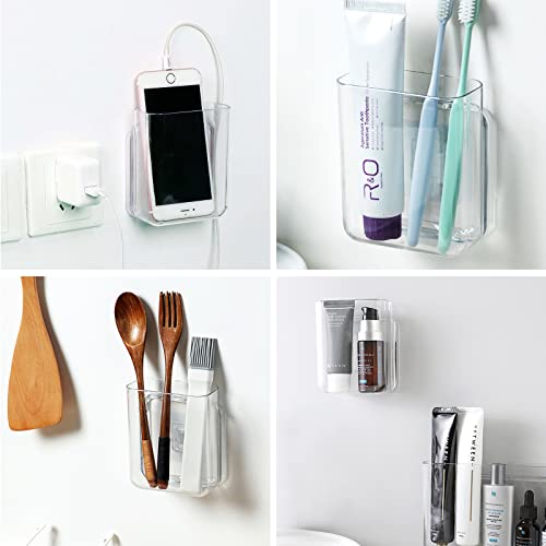 Dajave 6 Pack Plastic Wall Folders, Clear Single Pocket Wall File Folders, Hanging Wall File Organizer For Office, Home, Bathroom, 4.7X 3.9X 2 Inch #TOP6