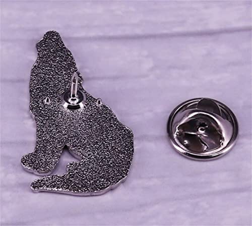 Image of Howling Wolf Lunar Moon Phase enamel pin Celestial Witchy Wizard Bookish Moons Wolfs Gothic Goth jewelry