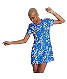 Allover Farm Rio Graphic adidas Vestido de Mujer con Estampado de Granja, Mujer, Vestido, F193CSIW774, Azul/Blanco, XS