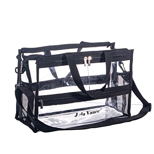 Game Changer Travel Actor Kit Clear Vinyl PVC Cosmetic Makeup MUA Kits Organizer Bag Stadium Approved Clear Tote Gym Work Bag with Adjustable Strap for Home,Work,Concerts, Sports Events4