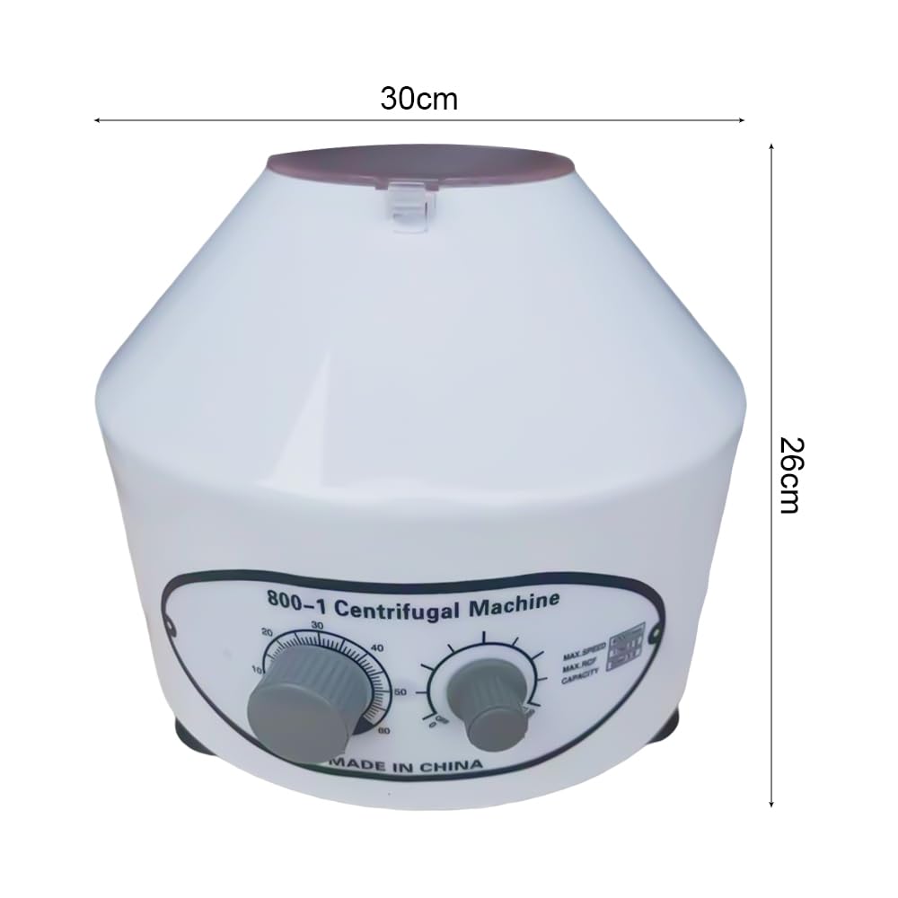 Centrífuga Laboratorio, 6x20ml Centrifugadora Plasma, 4000rpm Centrífuga Plasma, Tiempo y Velocidad Ajustables, 1960 Centrífugas Portátiles de Laboratorio de Sobremesa, Cubierta de Polvo Transparente