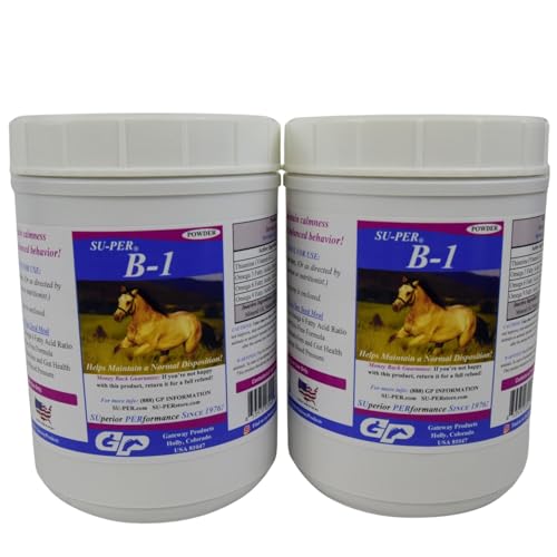 SU-PER B-1 Horse Calming Supplement - Equine Vitamin B-1 Support Horse Calmer Powder - Appetite Booster Supplement for Horses - 2.5 Pounds