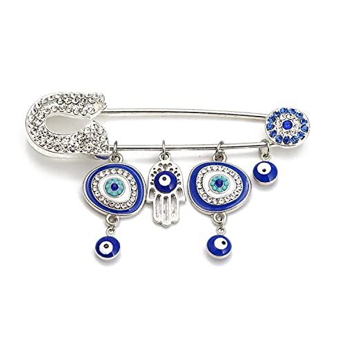 Image of Muslim AllahTurkish Evil Eye Hamsa Hand of Fatima Brooch Pins Jewelry Gift