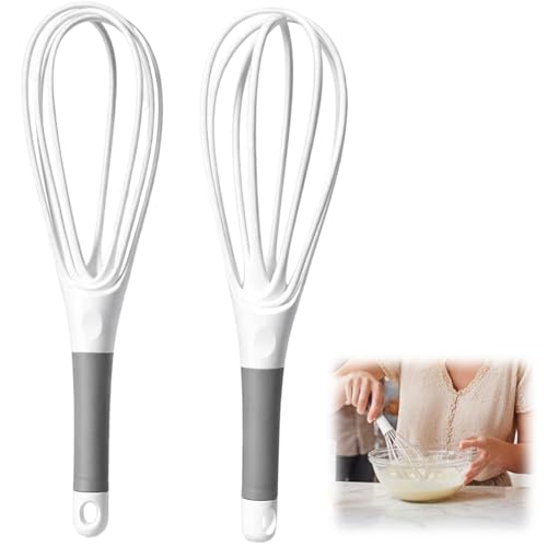 2pcs Small Whisk, 2 in 1 Egg Whisk, Compact Mixing Tools for Baking and Cooking, Suitable for Baking Preparations and Daily Cooking Requirements(11.4 X 3 inch)