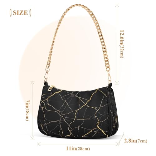 Bolso de hombro minimalista negro Chic con cadena miniatura 3
