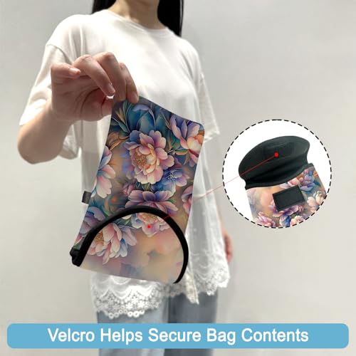 Image of Neoprene Cell Phone Sleeve Pouch Case Bag with Crossbody Strap Neck Lanyard for Women 7.5 X 4.3 in Rich Flower