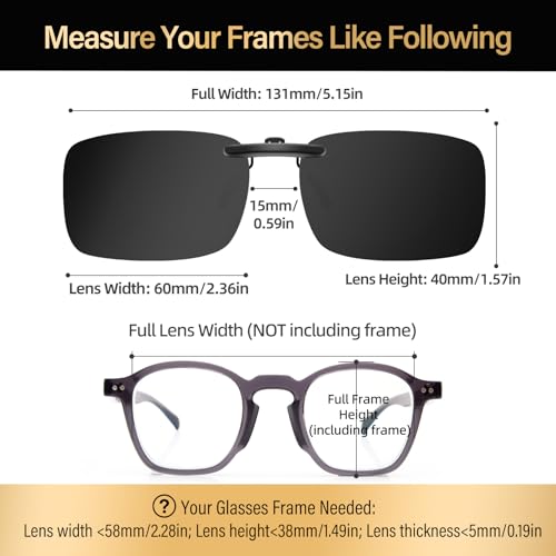 Image of Goiteia Polarized Flip up Clip on Sunglasses over Prescription Glasses for Men Women-Upgraded No Blue Glare