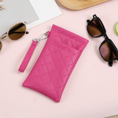 Image of Double Eyeglass Case Soft Dual Glasses Case for Women Men Travel Squeeze Top Sunglasses Cases Eyeglasses Pouch