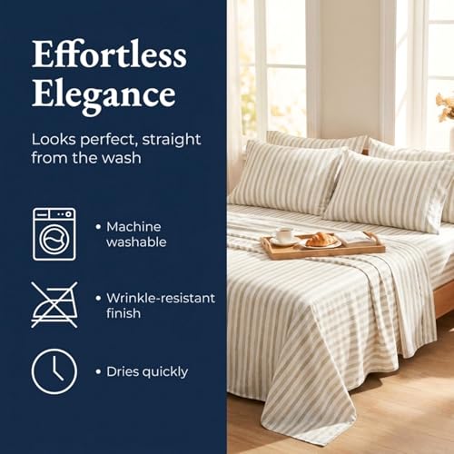 Image of Chaps Queen Sheet & Pillowcase Sets- 6 Piece, Deep Pocket, Wrinkle Free