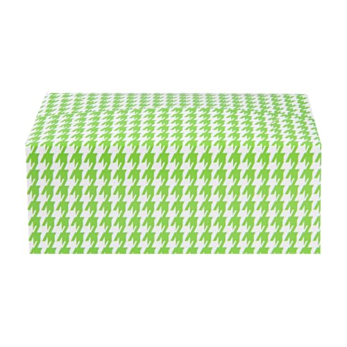 Image of Bio Tek 47 Ounce To Go Boxes, 400 Rectangle Take Out Food Containers - Fast Top Closure, Disposable, Green Houndstooth Paper Carry Out Containers, For Burgers Or Fried Chicken - Restaurantware