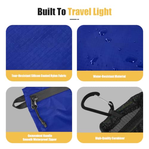 Image of Vavabox Lightweight Travel Toiletry Bag for Women, Water-Resistant Nylon Zipper Travel Pouch, Travel Essentials for Men Camping Gym (Dark Blue, 3pcs)