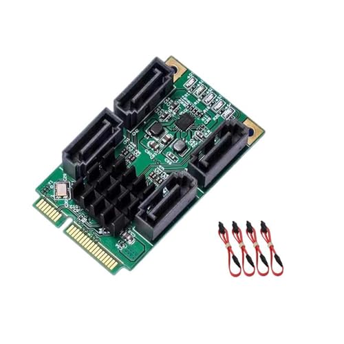 Tarjeta MiniPCIe a 4 puertos SATA III con chipset Marvell y velocidad de 6 Gbps 6