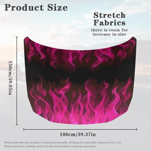 Image of Car Hood Cover Car Hood Wrap Blankets Red Bonfire Print Stretchable Vehicles Banner Auto Decorative Accessories for Compact Sedans SUV Trucks (59x39 Inch)