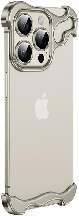 Frameless Series Designed for iPhone 13 Pro Max Case,Borderless Minimalist Design Compatible with Lens Camera Protection,Extremely Highlighting Personality,Titanium Grey