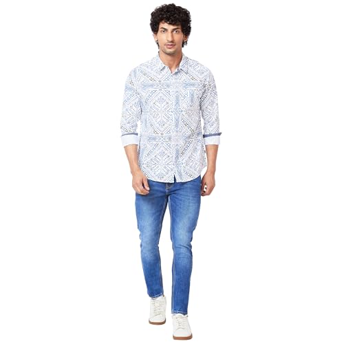 Image of Spykar Men's Cotton Slim Fit Shirt
