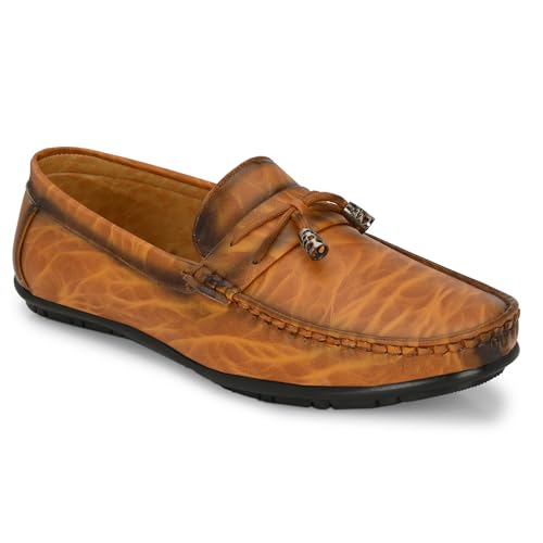 Image of Karaddi Men's Loafer Shoes Tan Brown Black Shoe for Men Casual