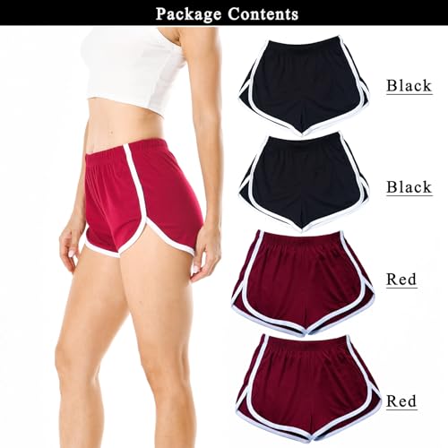 WEBGGER 4 Pack Women's Cotton Yoga Dance Short Pants Sport Shorts Summer Athletic Cycling Hiking Sports Shorts - Image 4