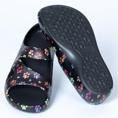 Image of GreaterGood Positively Inspired Womens Slide Sandals Lightweight Cushioned Slip On Comfortable Shower Shoes Quick Dry Durable, Beach, Pool, Travel, Walking Casual Slides Footwear