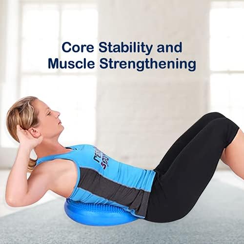 ResultSport Balance Wobble Cushion Exerciser with PUMP and A3 Poster, Stability active exercise for Adults and Kids. Core balancing training and improve sitting posture