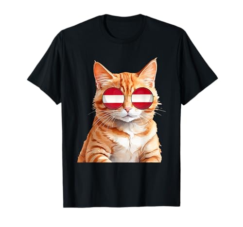 Austrian Cat Austria Flag Sunglasses T-Shirt