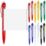 Trandraft 12 Pcs Retractable Pullout Banner Pen Bulk for School Office Ballpoint Pen with Paper Scroll Inside, 6 Colors