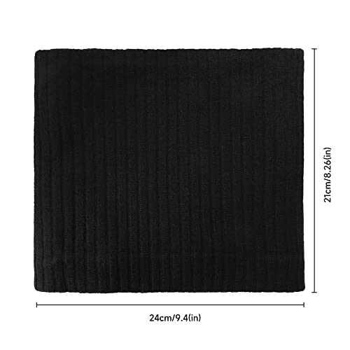 Pukavt Winter Knitted Neck Gaiter,Men Women Neck Warmer Windproof Ski Face Scarf for Cold Weather Outdoor Sports-Wide Ribbed Black - Thumbnail 2
