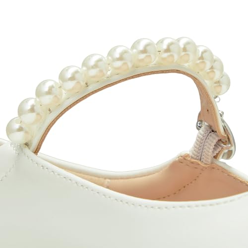 CosyFever Women's White Pearl Strap Mary Jane Flats, Wedding Guest Shoes by CosyFever - Used condition - Image 6