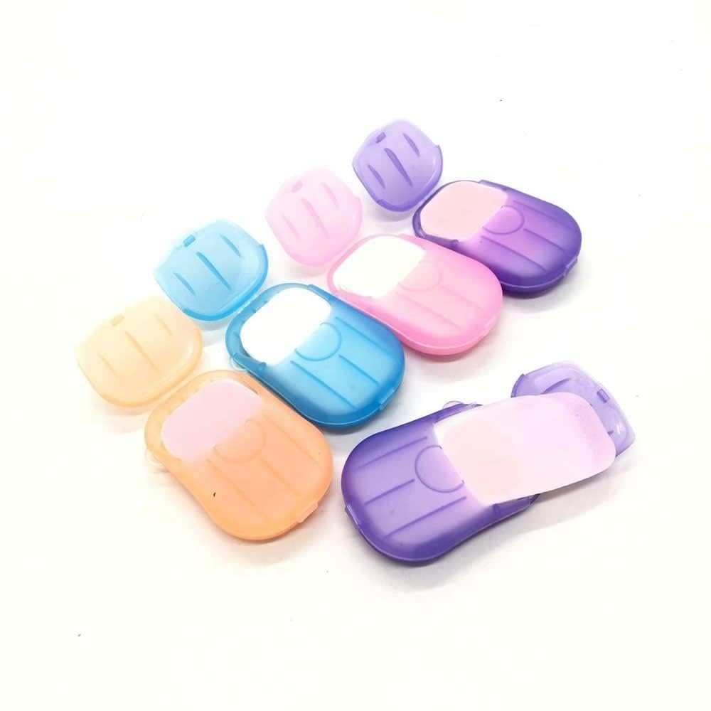 ISTORE Travel Soft Paper Soap Pocket-Sized Dissolvable Fiore Flower Sheets in Tube Bottle Travelling Scented Mini Paper Soap Sheets Flakes Cleaning Foaming Hand Washing (Pack Of 5)-image-4