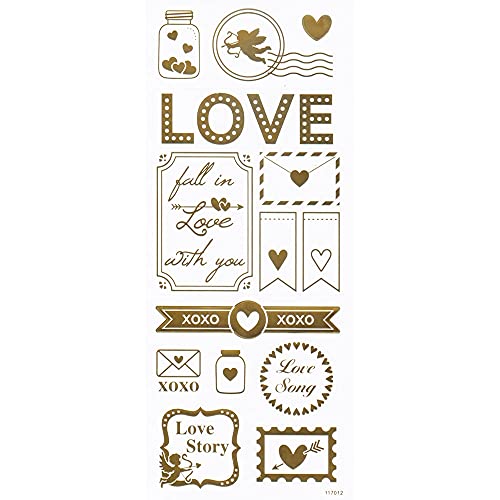 Adesivo Foil Detalhes De Amor, Toke E Crie Ad1839, Dourado