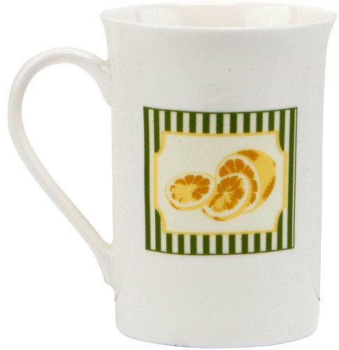 C.R. Gibson Jessie Steele Gift Set with 2 Mugs in Decorative Tin, Summer Lemons