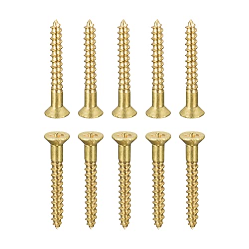 DTGN M4x30mm(DxL) 真鍮製プラス木ねじ 10個 木工芸品 家具用 皿タッピンねじ ブラストーン