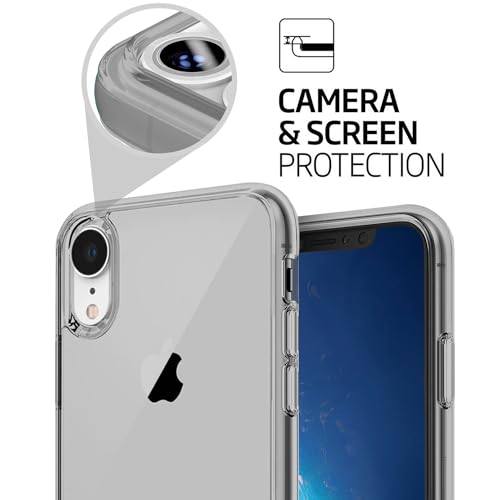 Image of TENOC Phone Case Compatible with iPhone XR, Gray Case Clear Shockproof Protective Bumper Slim Cover for 6.1 Inch