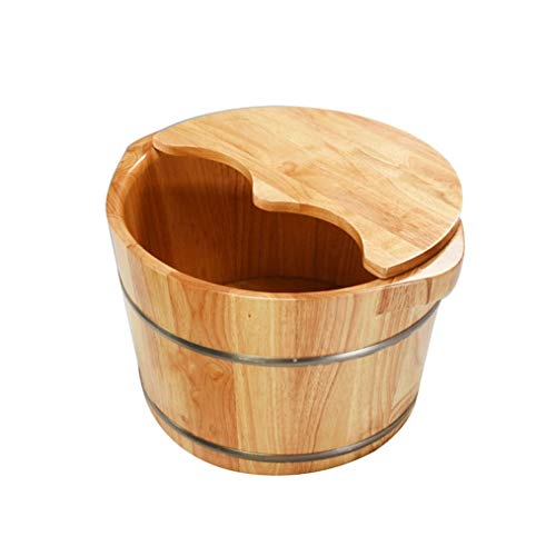 Spa de pies de madera con tapa y masajeador