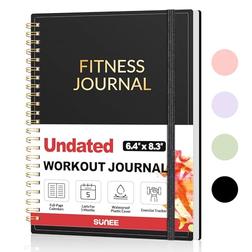 Fitness Journal Workout Planner for Women & Men, A5 (6.4' x 8.3') Workout Journal Log Book Planner...