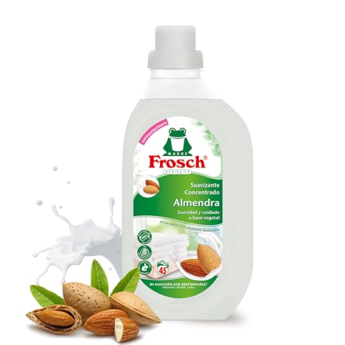 Frosch - Suavizante Concentrado Liquido Ecológico para Lavadora con Aceite de Almendras, Apto para Ropa Blanca y de Color, Producto Ecológico e Hipoalergénico - 900ml