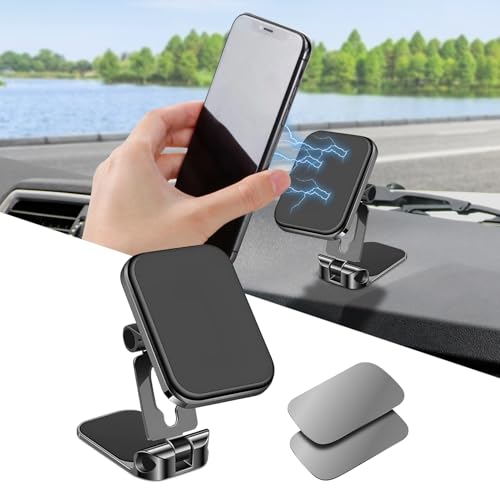 Middrivr Car Phone Holder Mount, Car Dashboard Phone Holder, 360 Degree Rotation Dashboard Cell Phone Holder, Magnetic Phone Holders, Car Mount Holder Accessories Fits iPhone and Other Phones (Black)