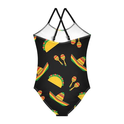 Taco Mexican Food Black Baby Girls' Swimwear Toddler Girl One Piece Swimsuit Bathing Suits Size Size 3T-10Y2