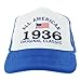 ThisWear 90th Birthday Gifts for All American 1936 Original Classic Turning 90 Birthday Party Trucker Hat Blue