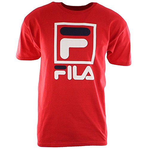 Fila Men's Stacked T-Shirt, Chinese Red, Large