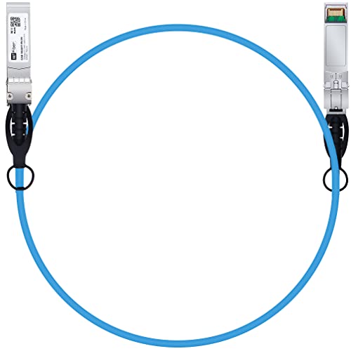 Image of H!Fiber Blue SFP+ Cable, 10G SFP+ DAC, 1M(3.3ft), Passive Direct Attach Copper Twinax Cable for Cisc SFP-H10GB-CU1M, Ubiquiti UniFi UC-DAC-SFP+, Meraki, Mikrotik, Intel, Fortinet, Netgear