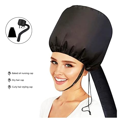 hadio Bonnet Hood Hair Dryer, Adjustable Hair Dryer Hood Bonnet for Hand Held Hair Dryer Cap Bonnet, Stretchable and Extended Hose Length Hair Drying Bonnet for Hair Care, Styling &Deep Condition Cover