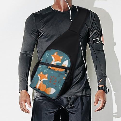 Bolso bandolera deportivo con patrón de zorro caricatura miniatura 7
