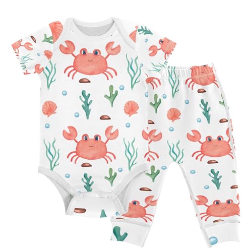 Image of KICPOAY Baby Clothes Set Infant Bodysuits Pants Sets 0-24M For Boys Girls