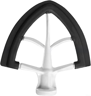 för flexkantvisp för 4,5-5QT tilt-head mixers K45 KSM150 – aluminiumpaddel med silikonskrapa för deg och tårta (svart)