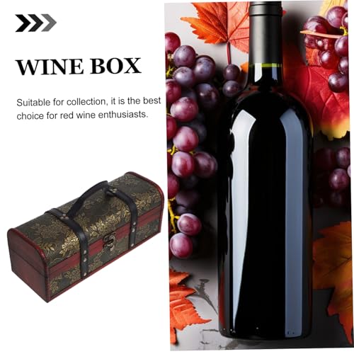 Caja de madera para vino con diseño retro y estructura sólida para protección en casa 3