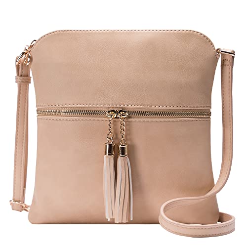 Image of Solene Womens Lightweight Medium Crossbody Purse with Tassel, Perfect Size Crossbody Bags for Daily Use, travel